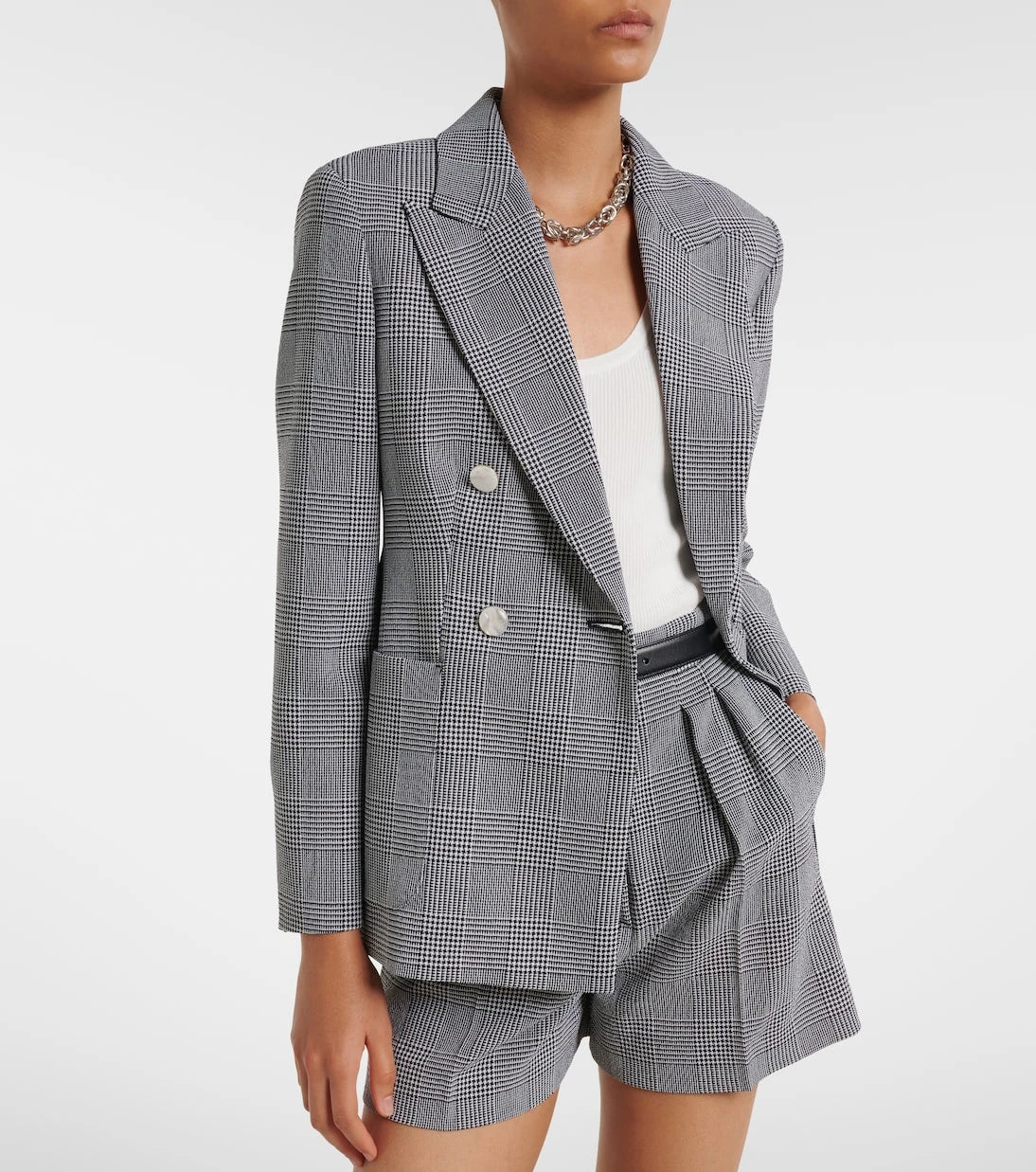 Max Mara - Prince of Wales check virgin wool blazer