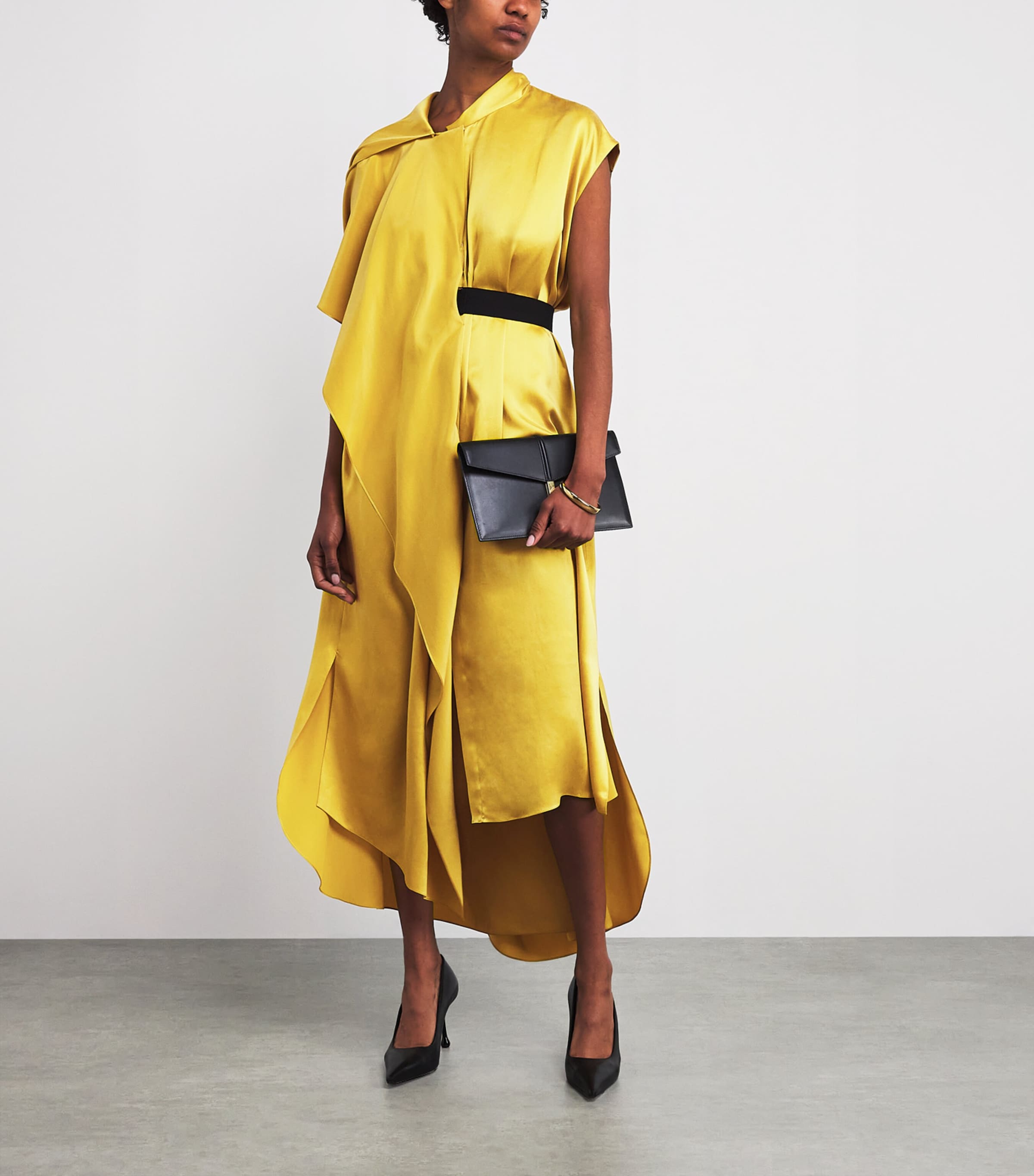 Silk Lysar Midi Dress BRIGHT ZINNIA