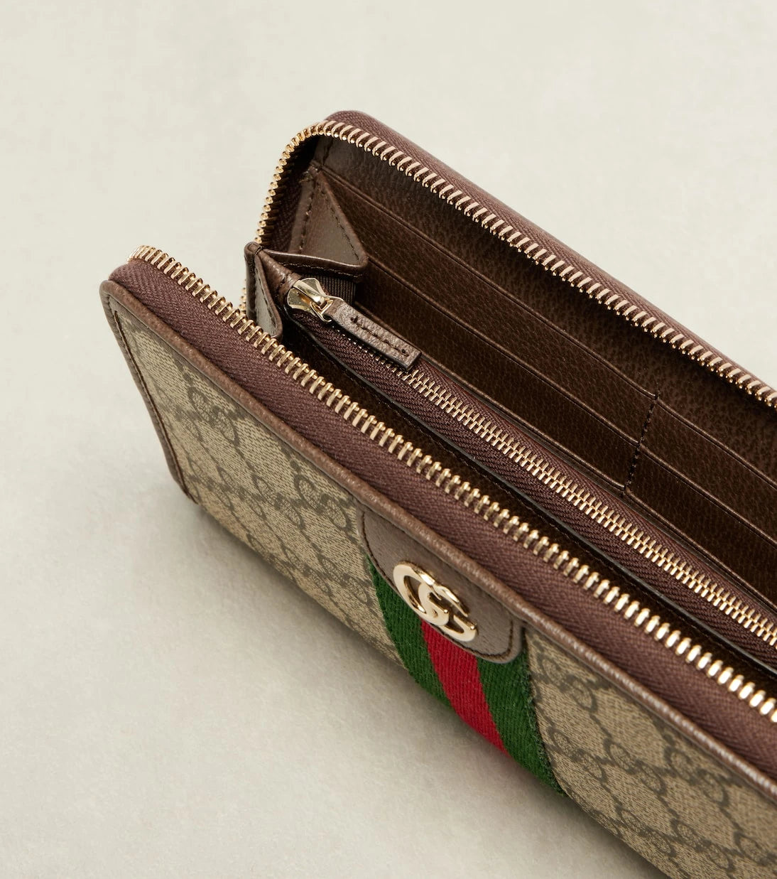 Gucci - Ophidia leather-trimmed wallet