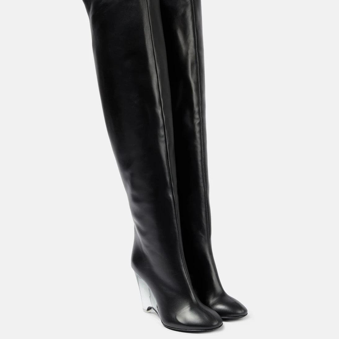 Alaïa - Leather knee-high boots