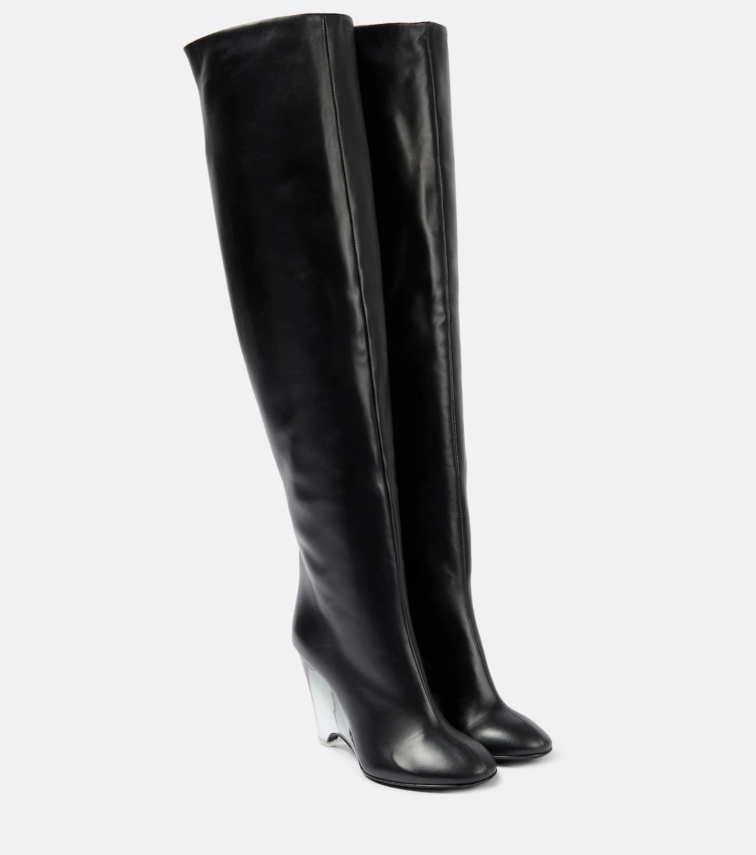Alaïa - Leather knee-high boots