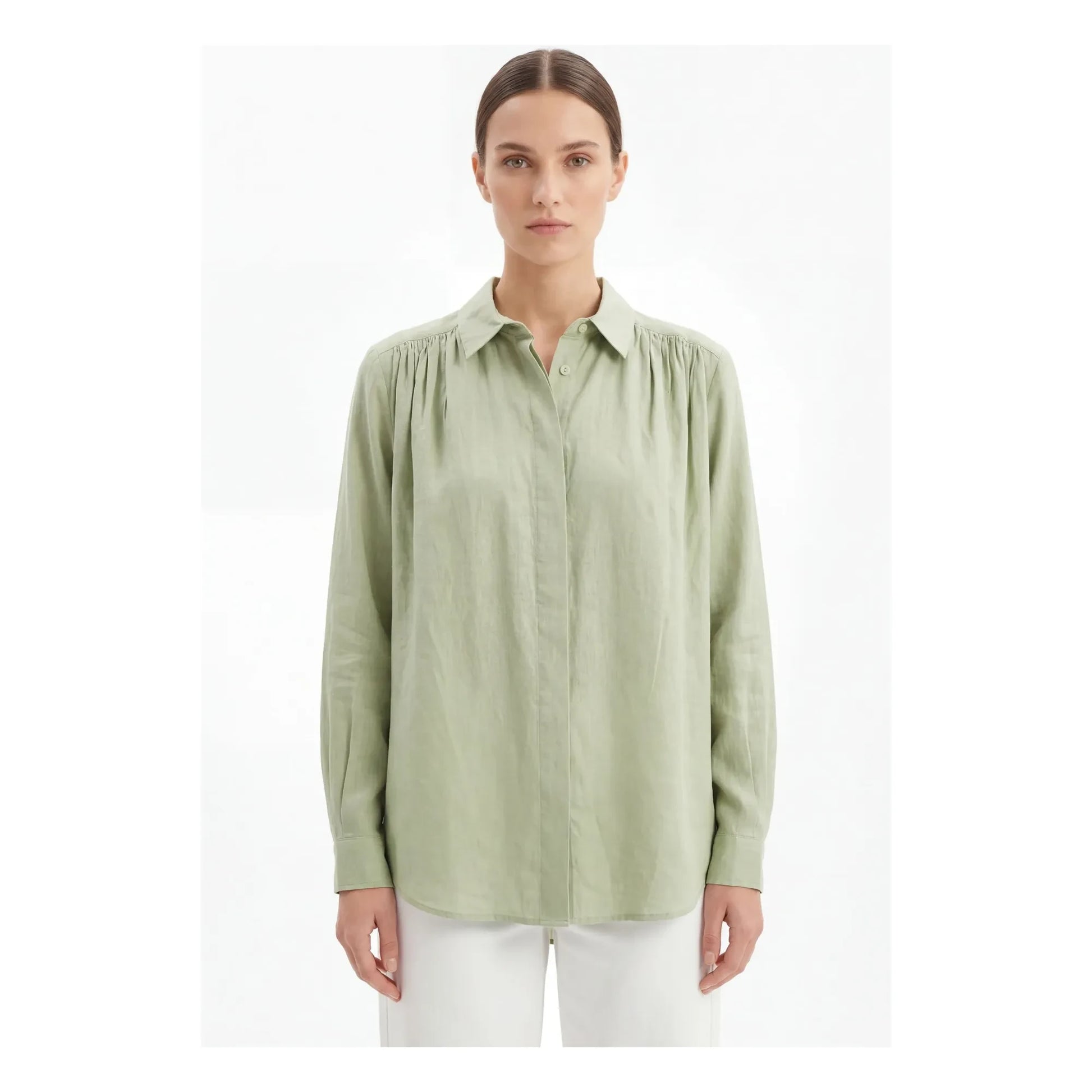 Hod - Madrid Cotton shirt | Matcha green