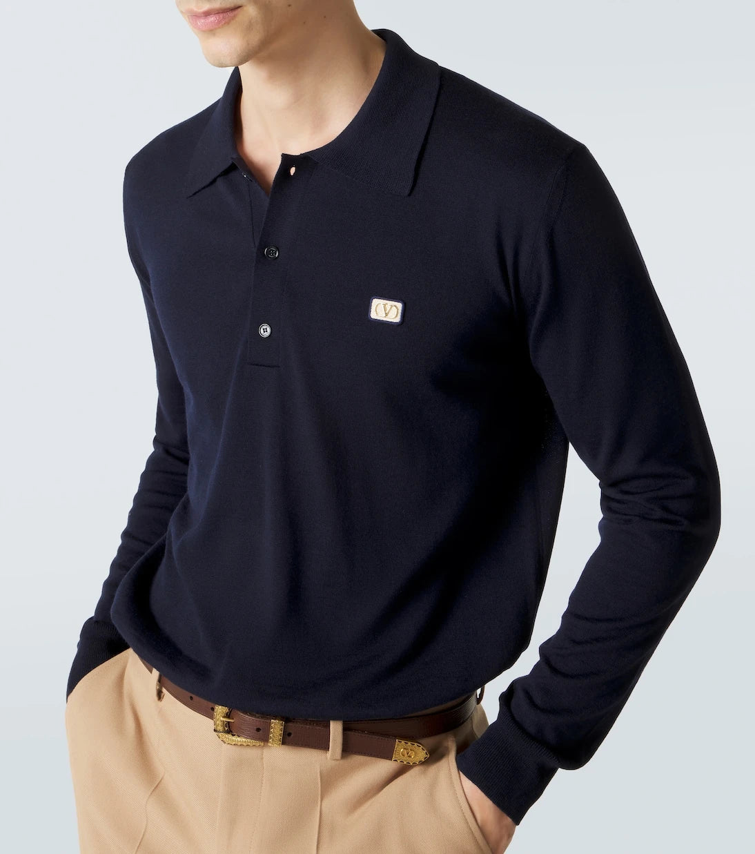 Valentino - VLogo virgin wool polo sweater