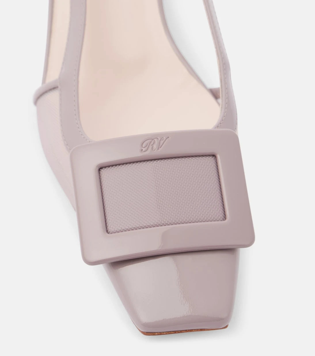 Roger Vivier - Belle Vivier mesh and leather slingback pumps