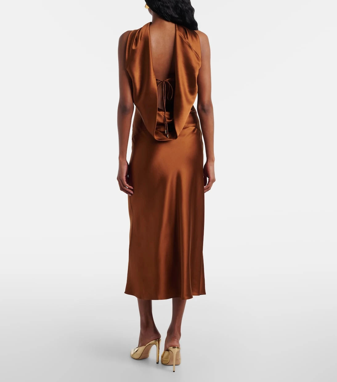 Rebecca Vallance - Phoenix draped silk satin cocktail dress