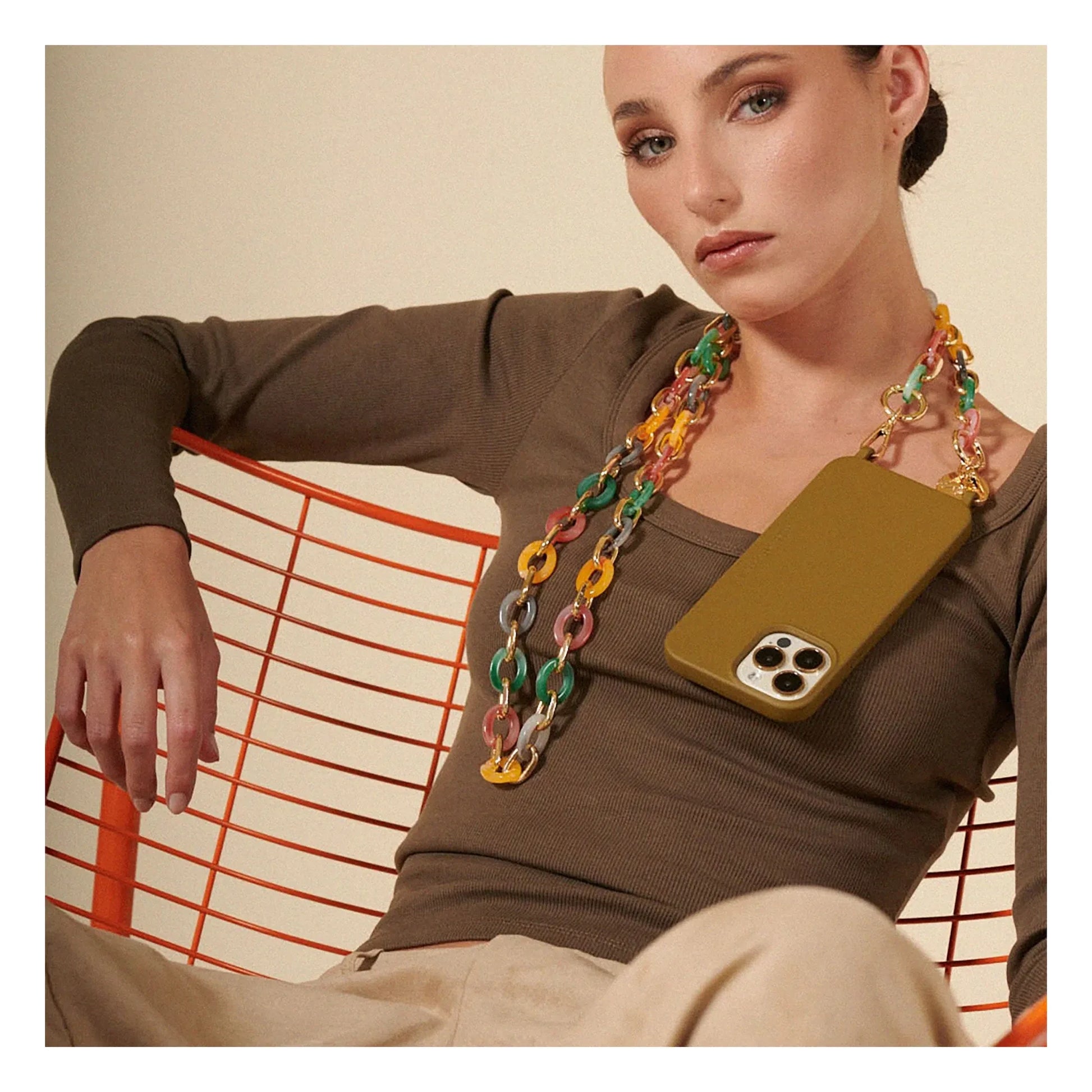 LaCoqueFrançaise - Cassy 120 cm long chain | Multicoloured