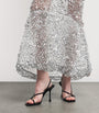 LAPOINTE Silver Sequinned Fishtail Midi Dress