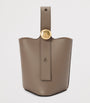 LOEWE Brown Mini Leather Pebble Bucket Bag