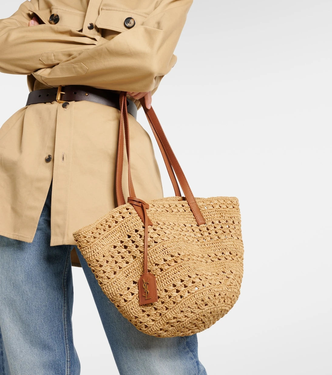 Saint Laurent - Panier Small raffia basket bag