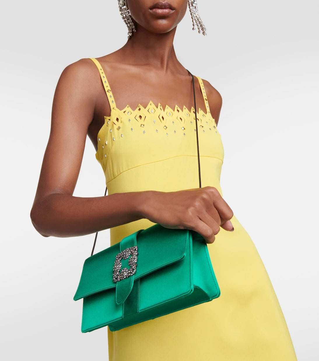 Manolo Blahnik - Capri embellished satin clutch