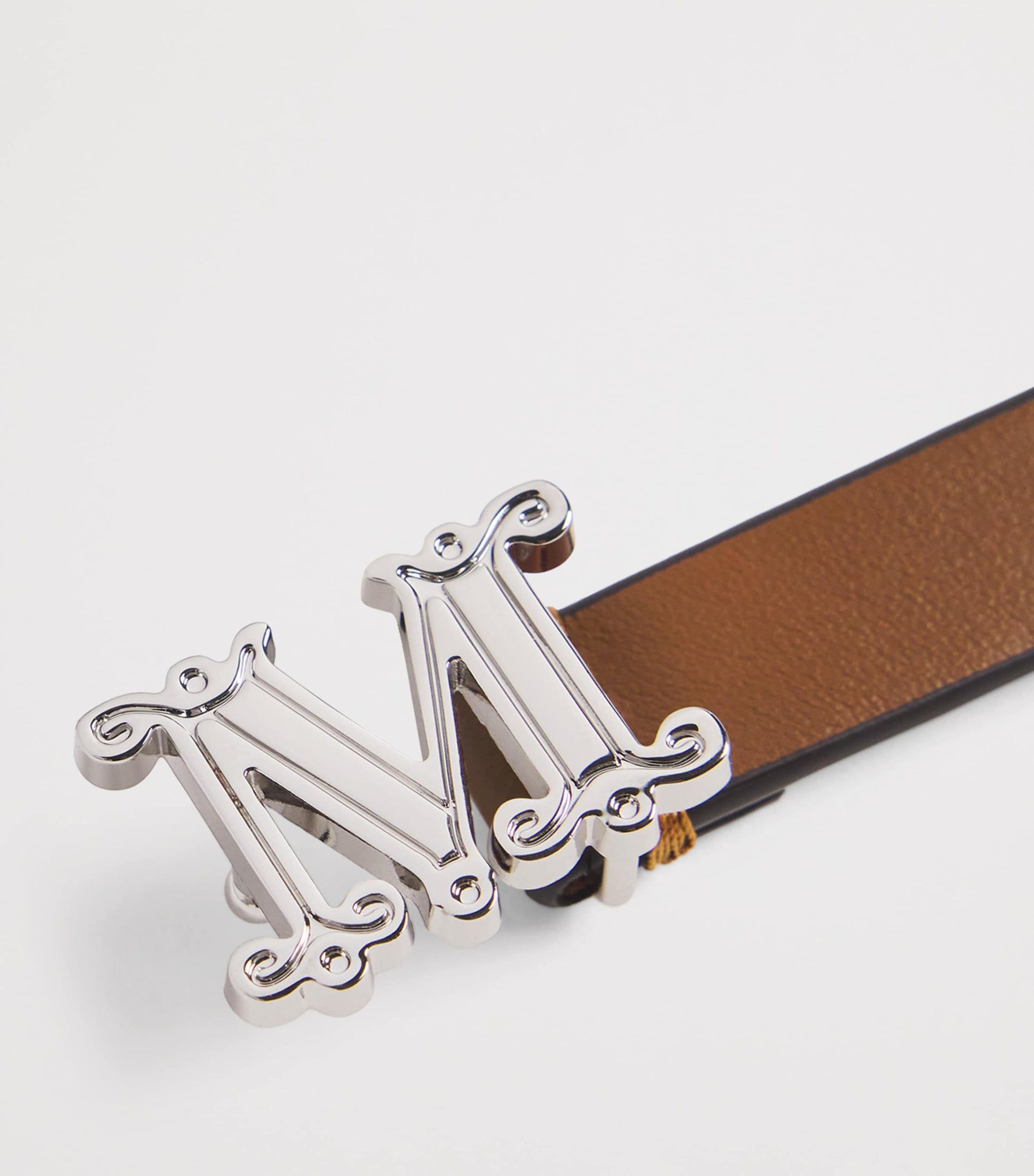 Max Mara Red Leather Monogram Belt