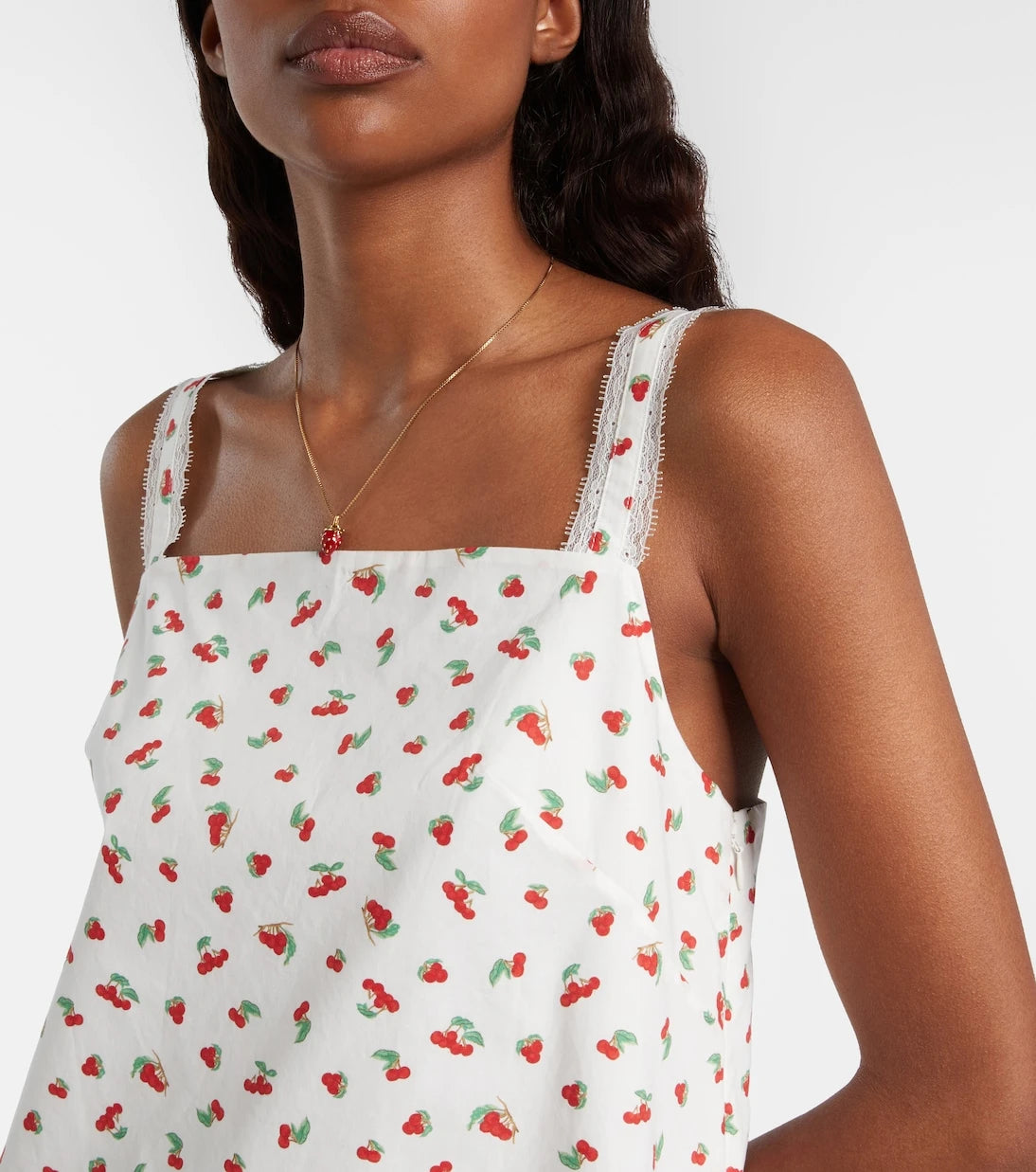 Posse - Delia lace-trimmed printed cotton minidress