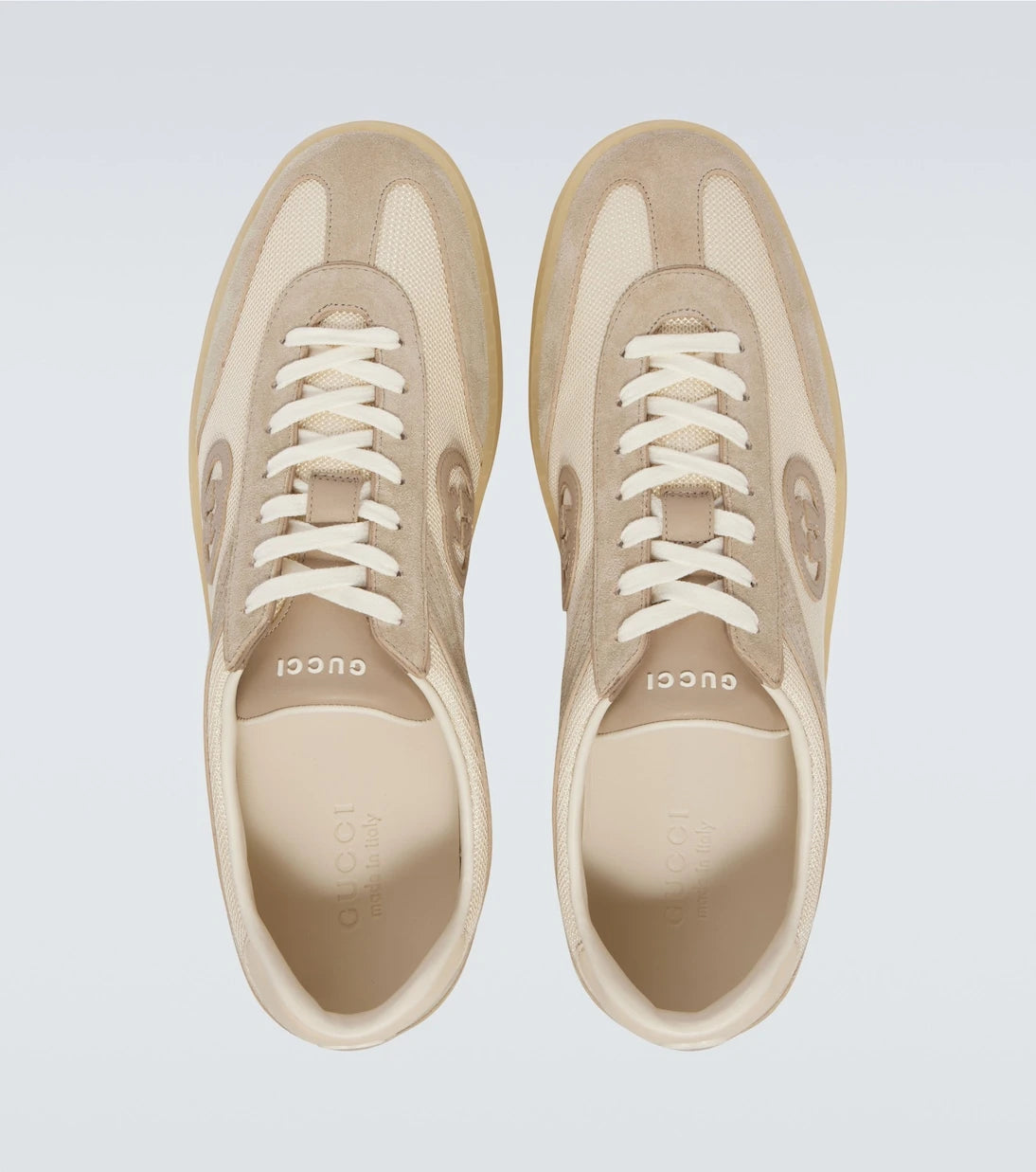 Gucci - Interlocking G suede-trimmed sneakers