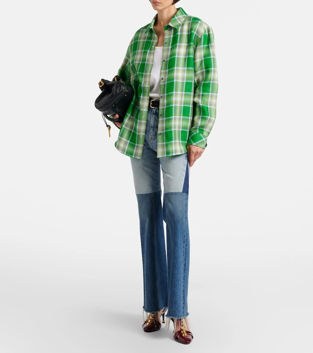 God's True Cashmere - Harbor linen shirt with lapis lazuli