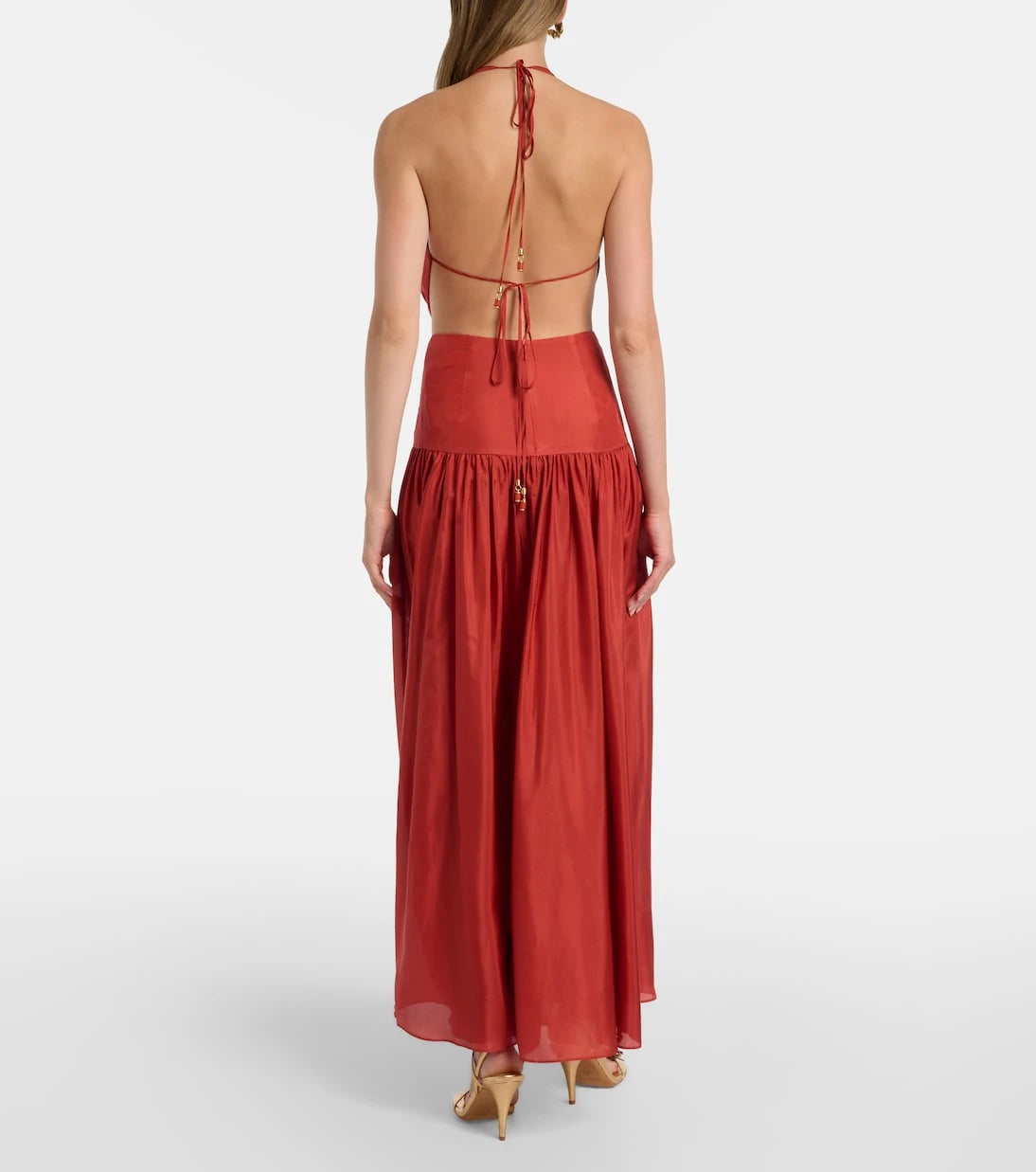 Zimmermann - Indra cutout draped silk maxi dress