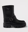 Prada Black Leather Biker Boots