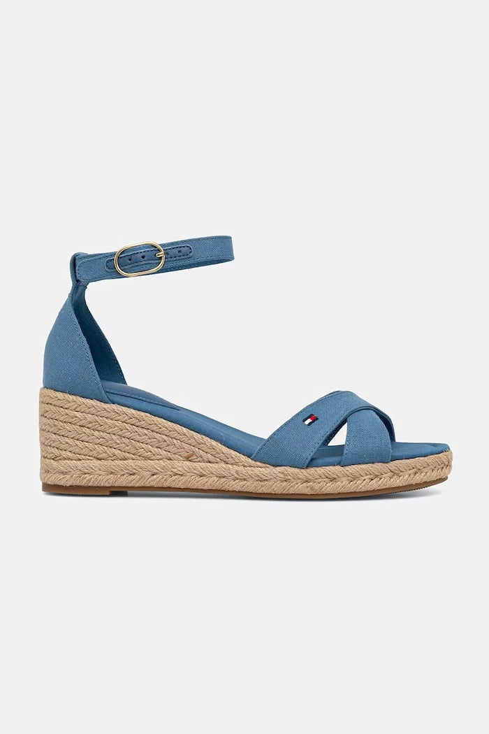 Tommy Hilfiger MID WEDGE ESPAD X CROSS Dolgu Topuk Sandalet