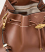 Brown Medium Cinch Leather Bucket Bag