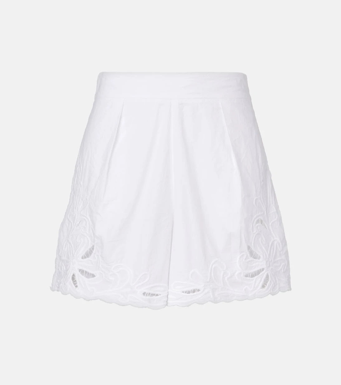 Juliet Dunn - Embroidered cotton poplin shorts