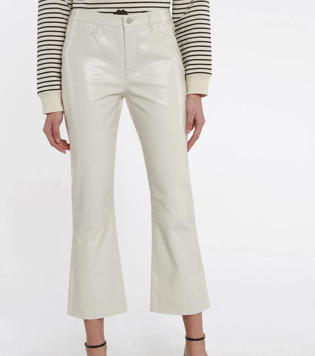 J Brand - Franky high-rise leather bootcut jeans