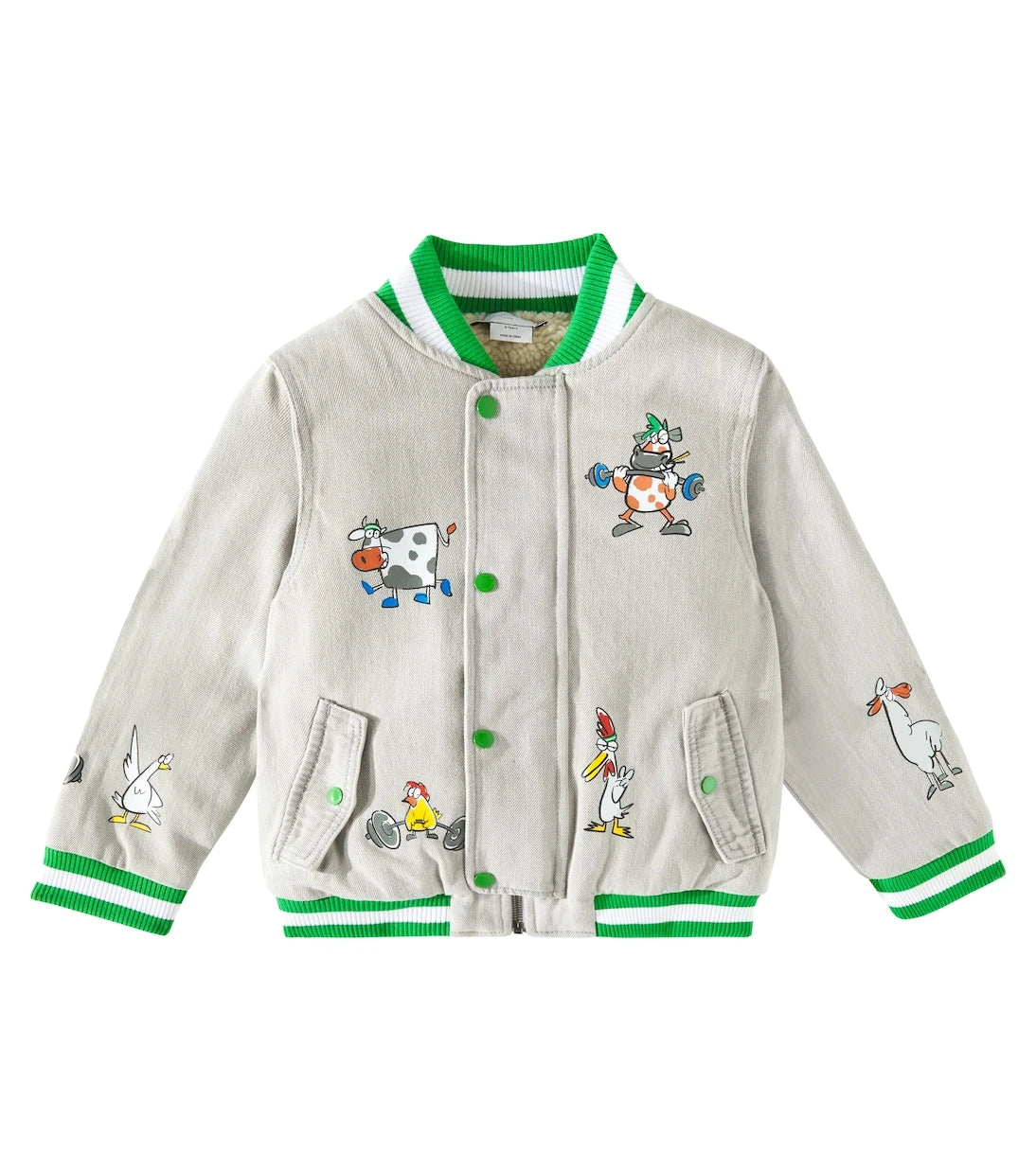Stella McCartney Kids - Printed denim varsity jacket
