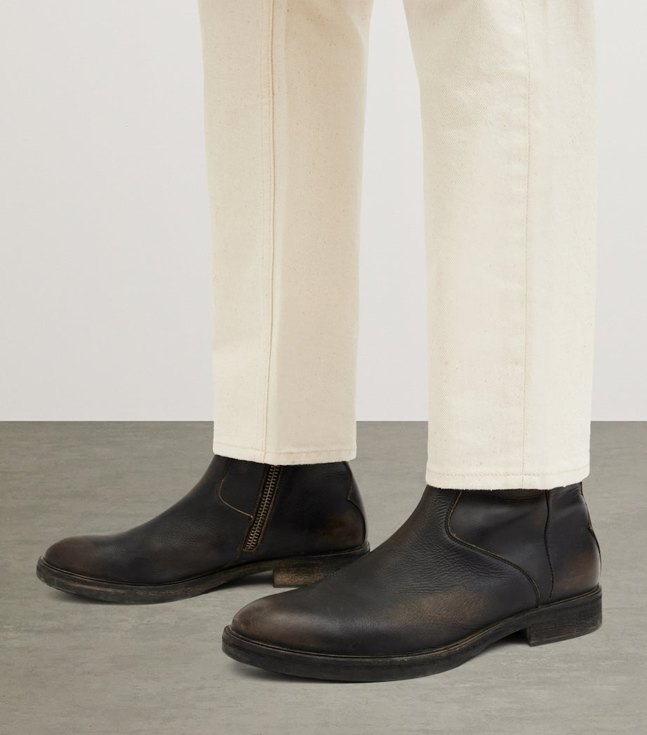 Leather Lang Ankle Boots