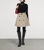 Beige Gabardine Trench Mini Skirt