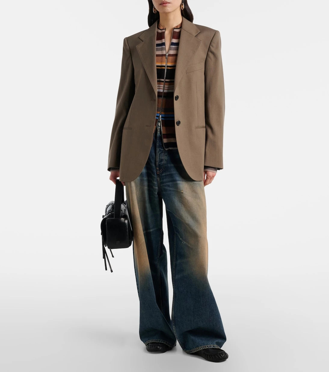 Acne Studios - Kilian striped zip-up wool cardigan