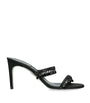 René Caovilla Black Embellished Chandelier Heeled Mules 80