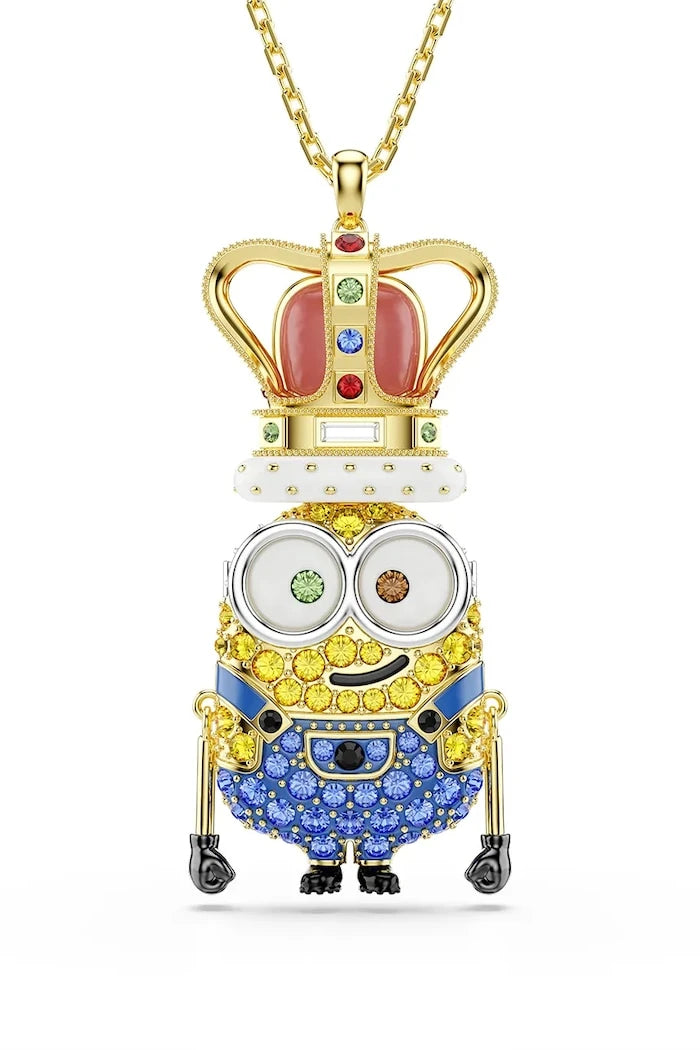 Swarovski MINIONS позлатено дамско колие с висулка и кристал Swarovski