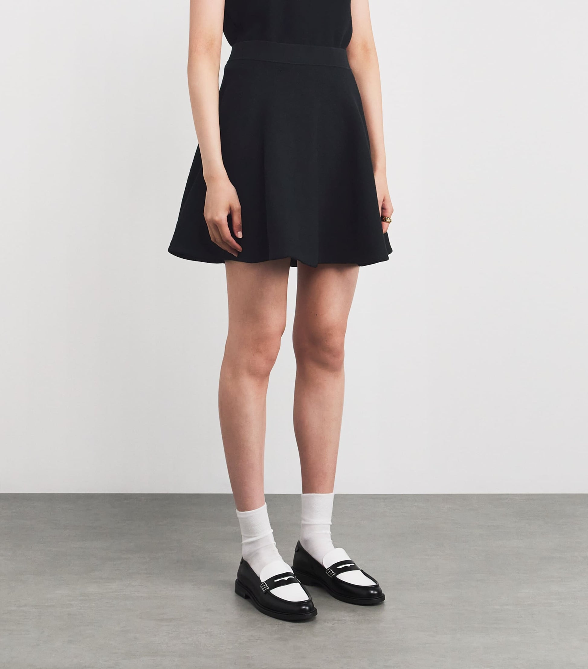 Polo Ralph Lauren Black Cotton-Blend Knitted Mini Skirt