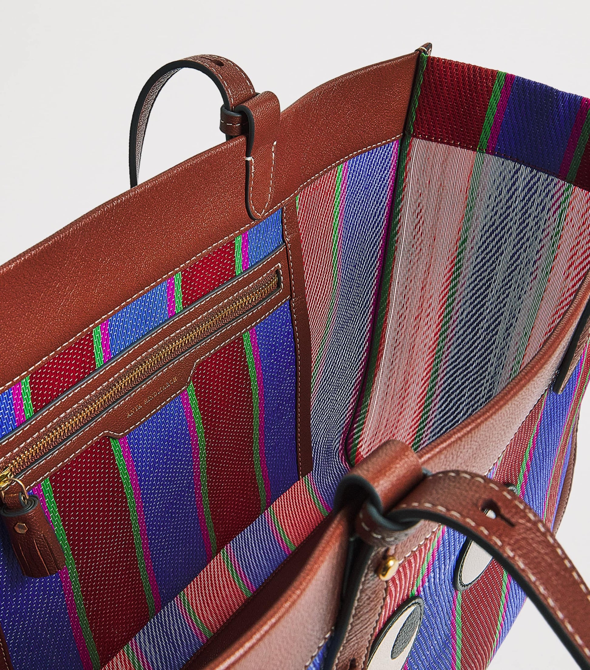 Anya Hindmarch Multi Stripe Eyes Shopper Bag