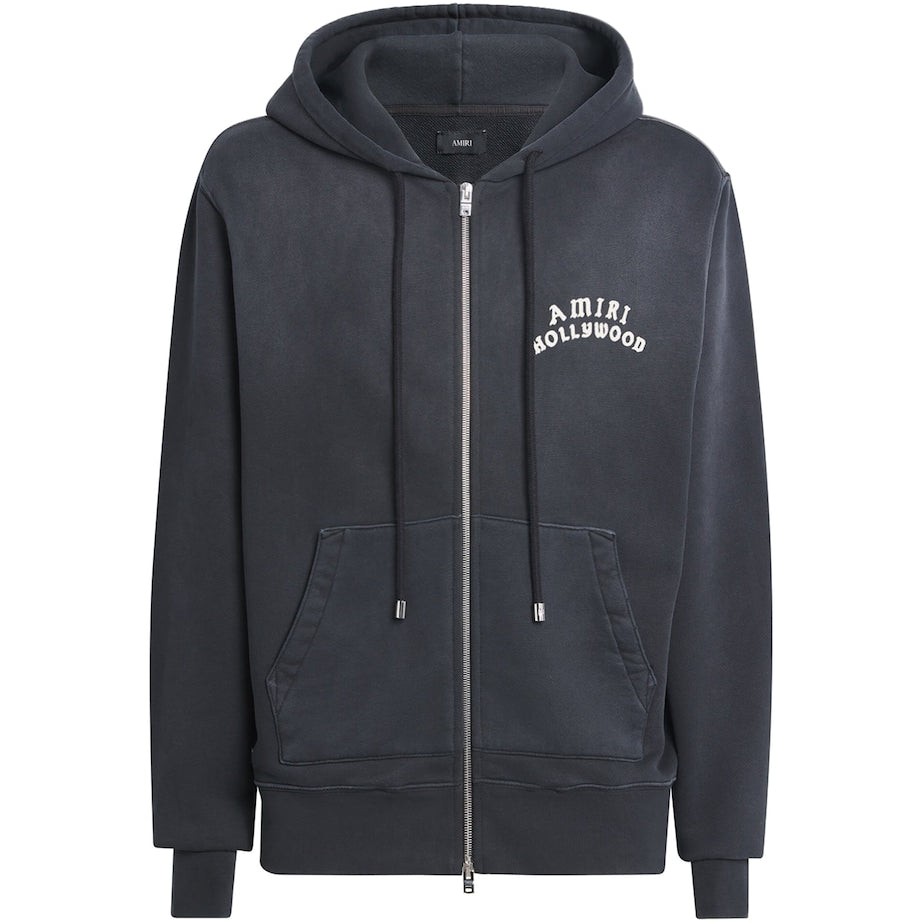 AMIRI Black Cotton Hollywood Zip Hoodie