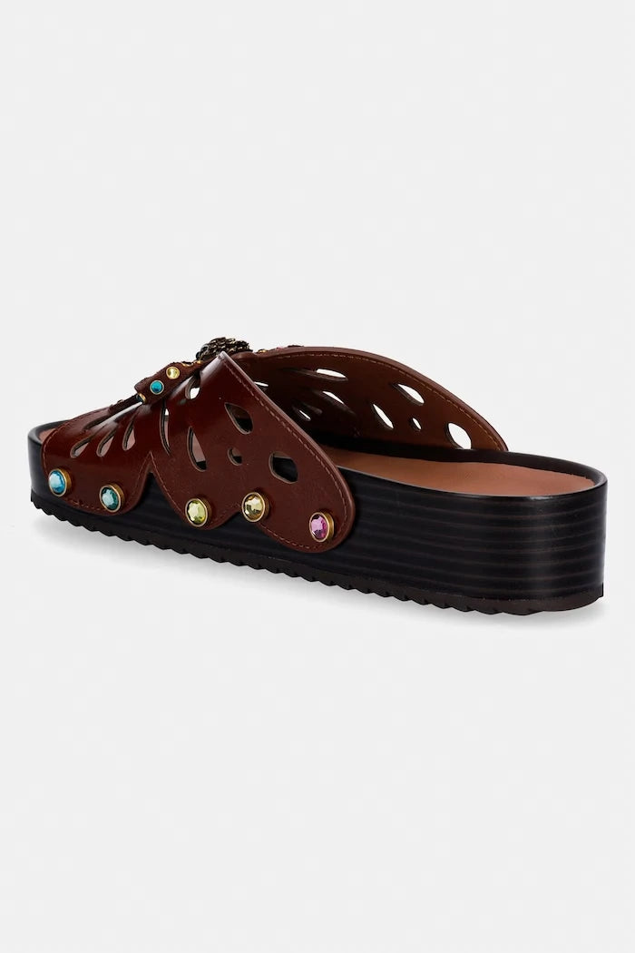 Kurt Geiger London чехли дамски кожени Boho Butterfly Flat