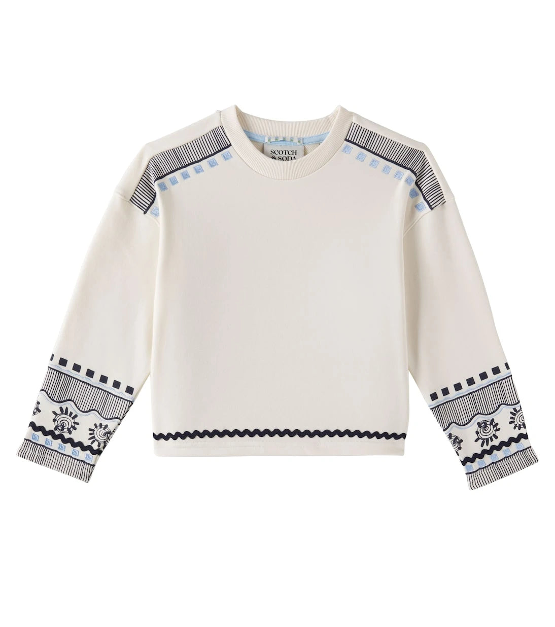 Scotch & Soda Kids - Embroidered cotton-blend sweatshirt