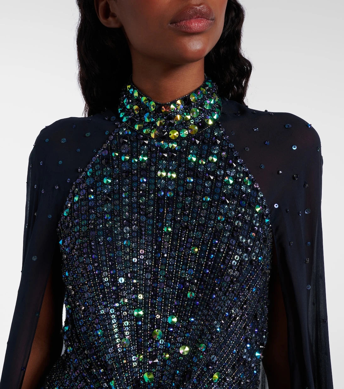 Jenny Packham - Thea caped sequined gown