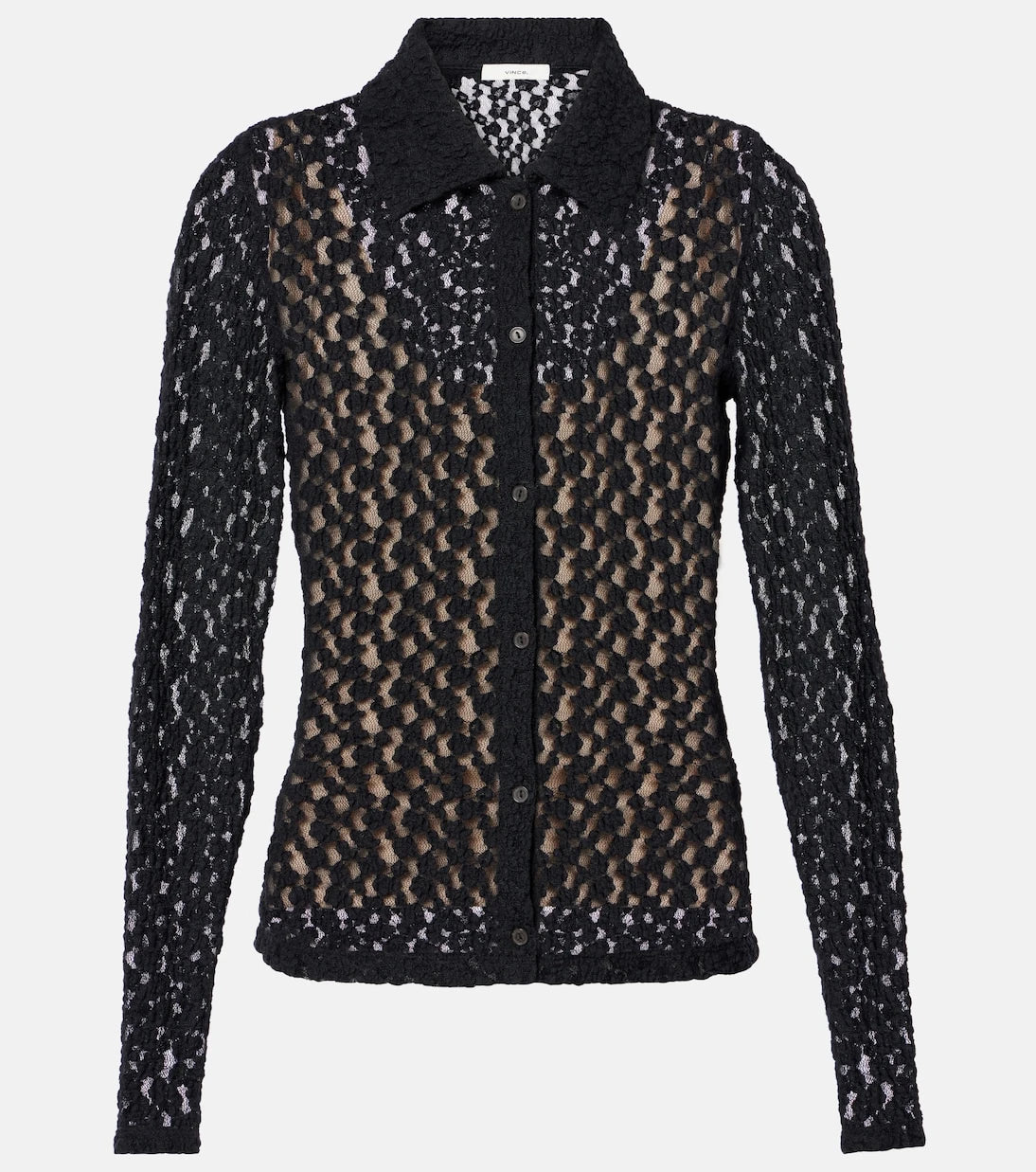 Vince - Floral sheer smocked lace top