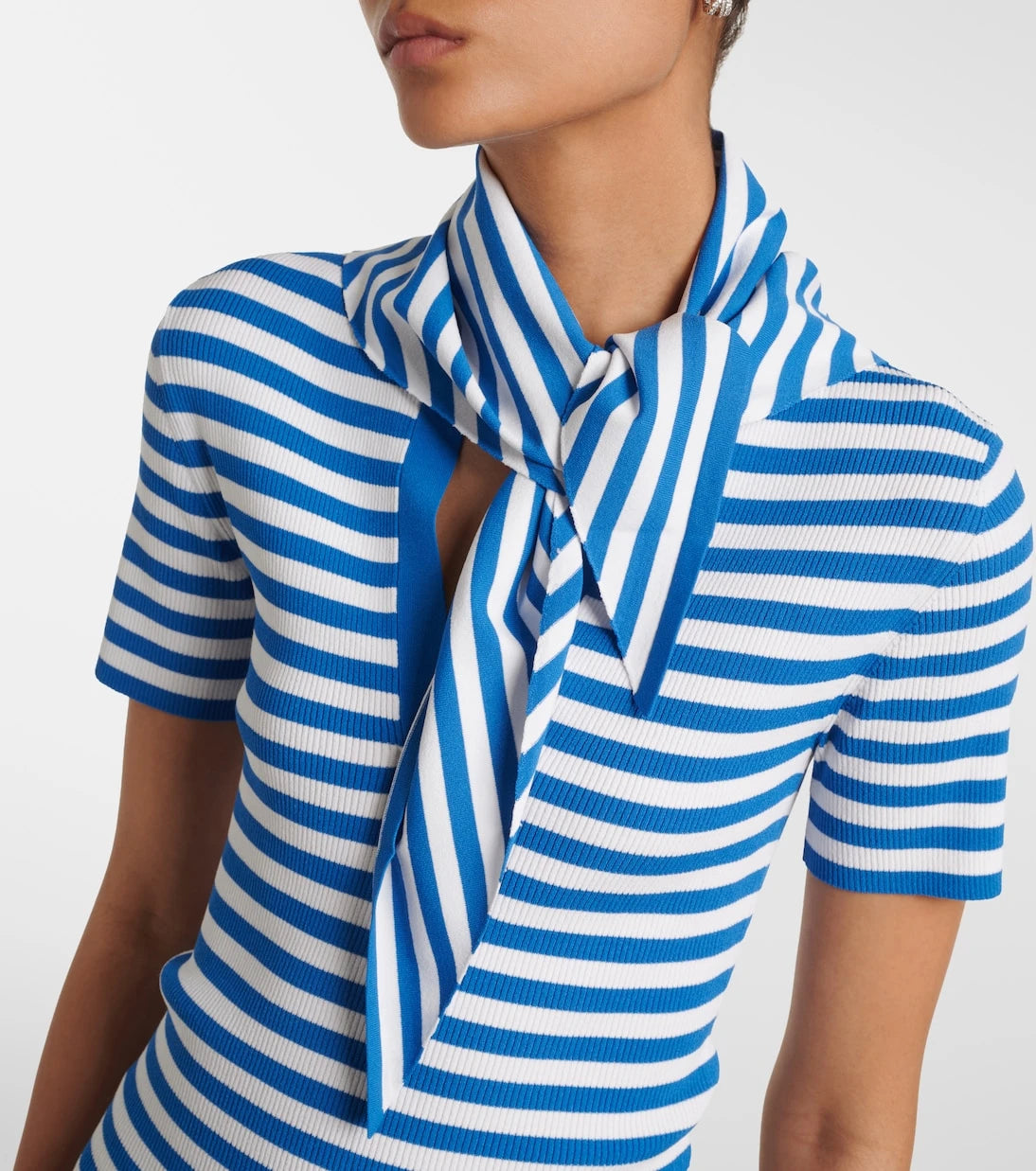 Max Mara - Striped scarf-detail knitted top