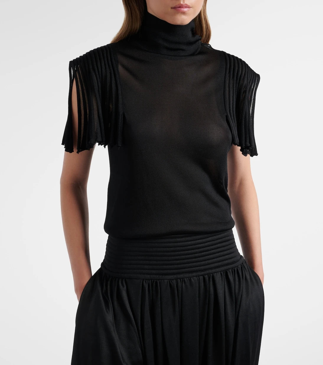 Alaïa - Semi-sheer turtleneck top