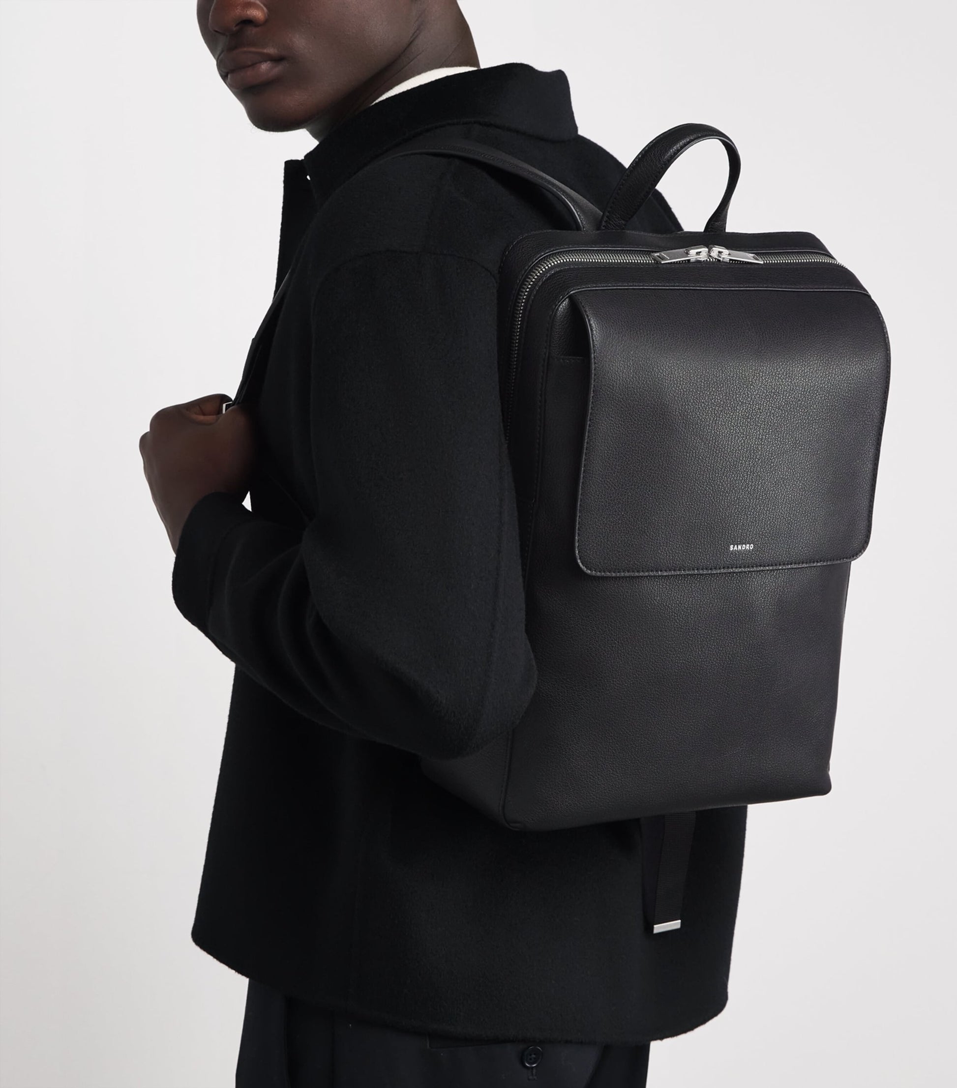 Leather Logo Backpack
