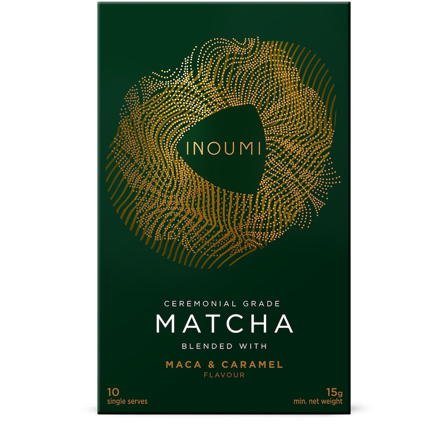 INOUMI Ceremonial Grade Maca & Caramel Matcha Sachets (Pack of 10)