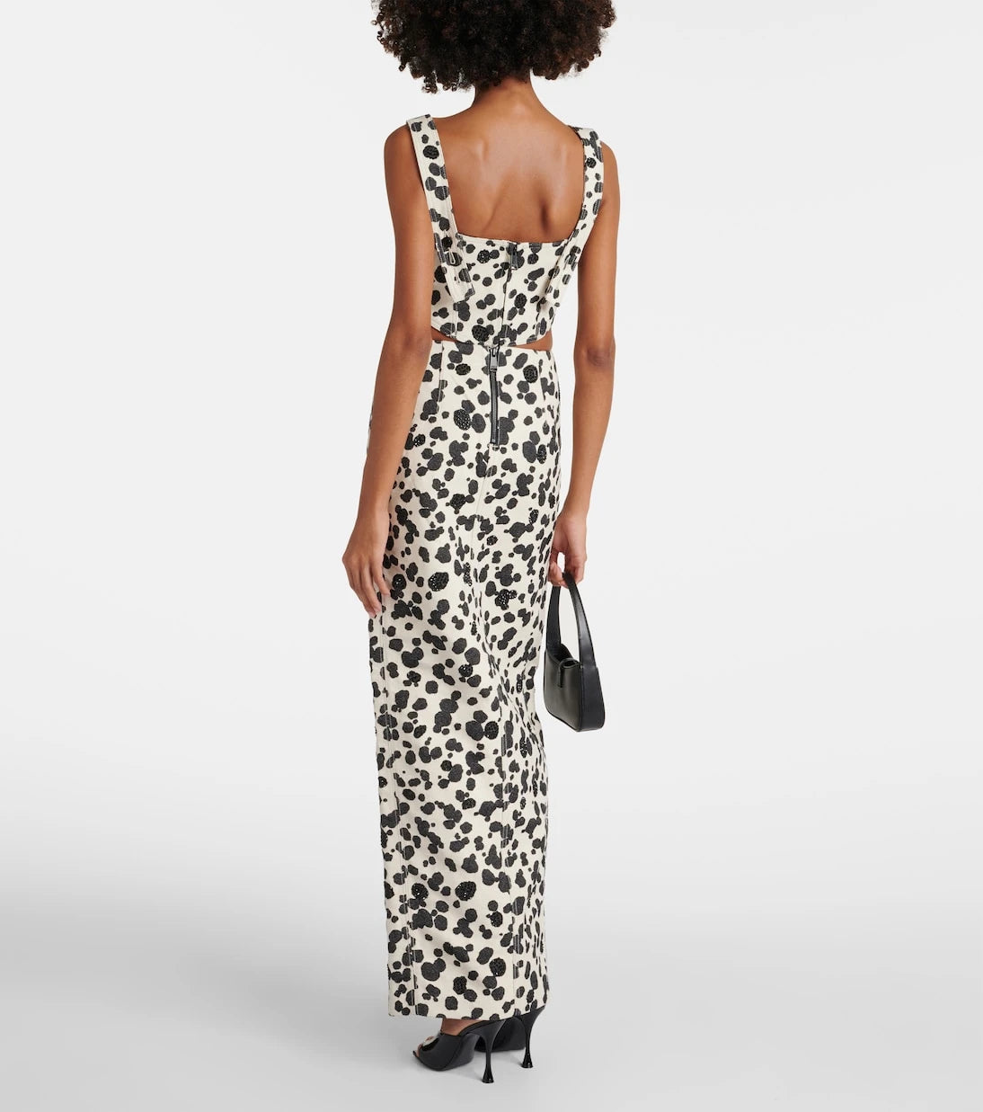 Area - Dalmatian embellished denim corset