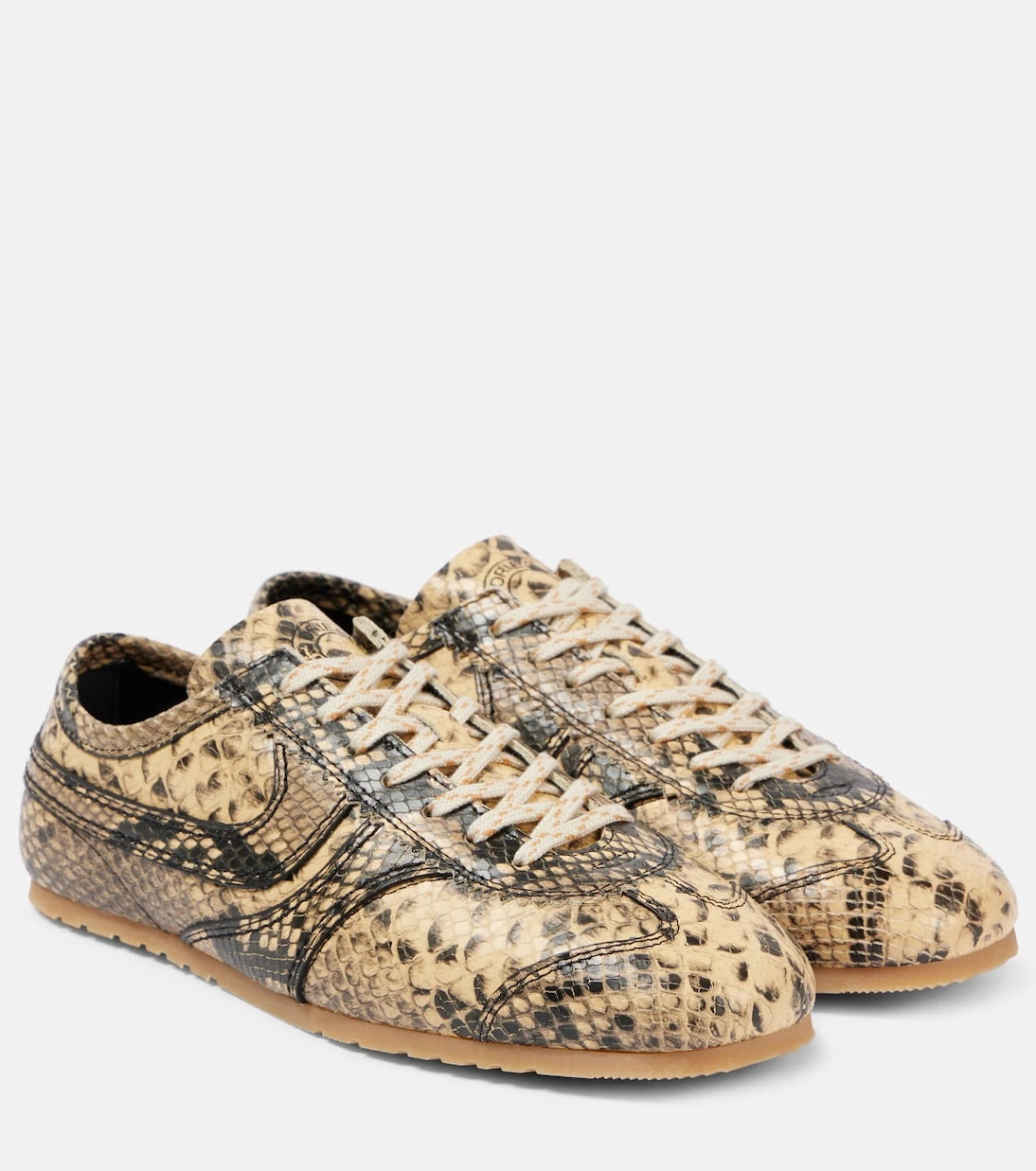 Dries Van Noten - Snake-effect leather sneakers