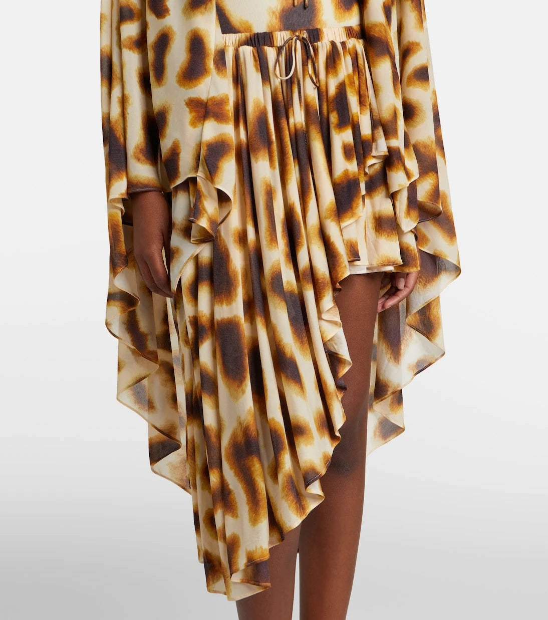 Christopher Esber - Gyre printed asymmetric caped minidress