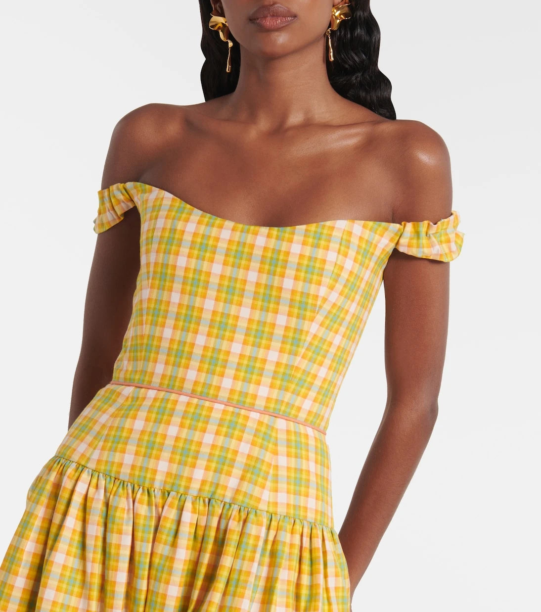 Markarian - Giorgia checked cotton midi dress