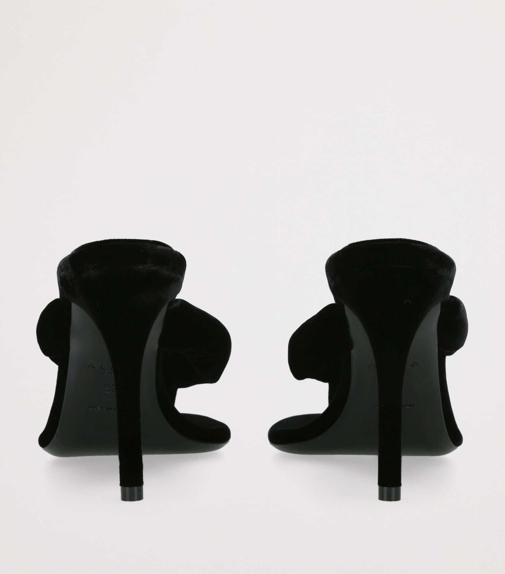 Alaïa Black Velvet Thong Sandals 90