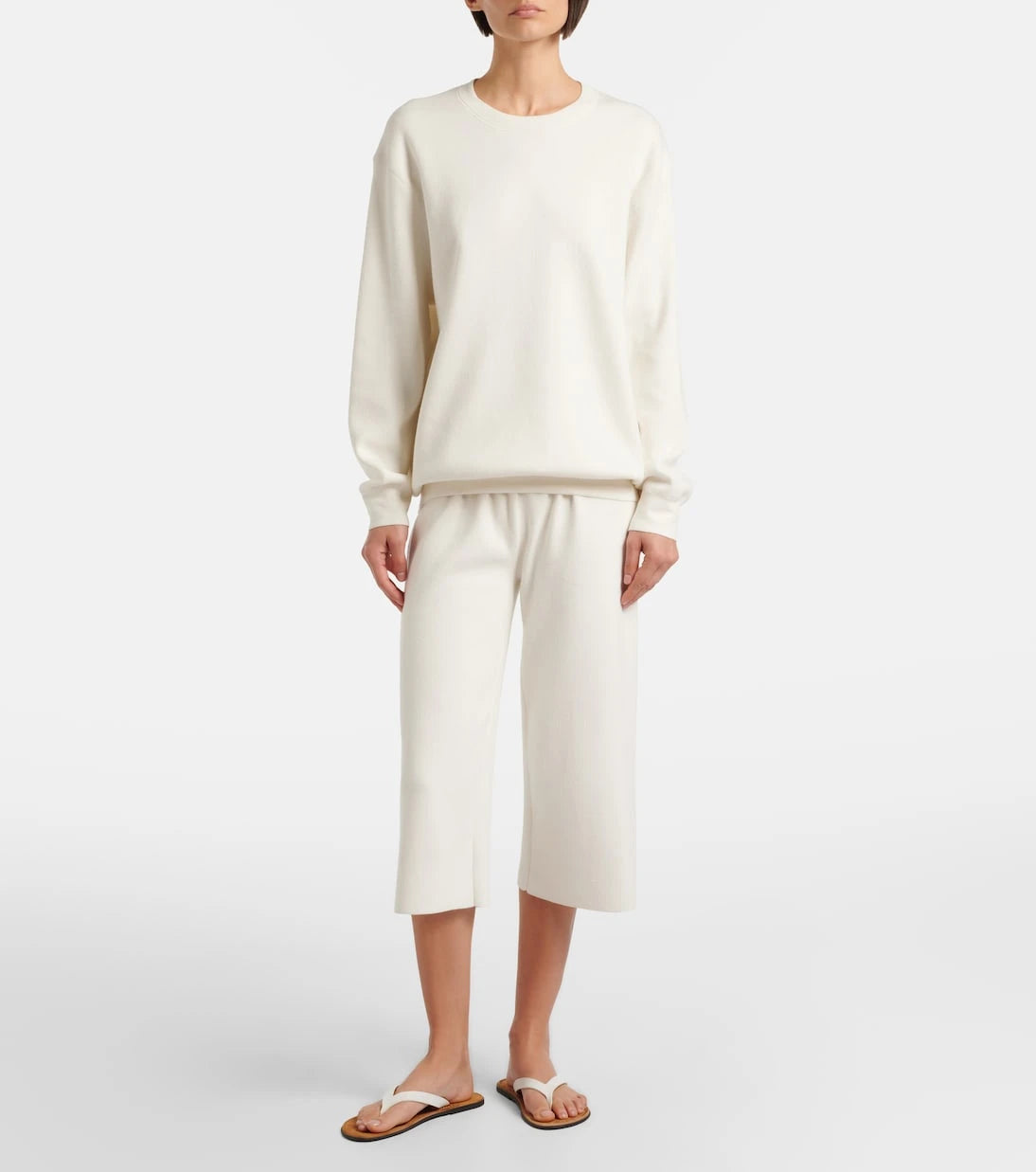 The Row - Ozias cotton and silk cropped sweatpants
