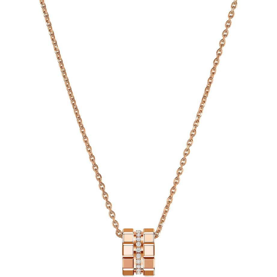 Rose Gold and Diamond Ice Cube Necklace