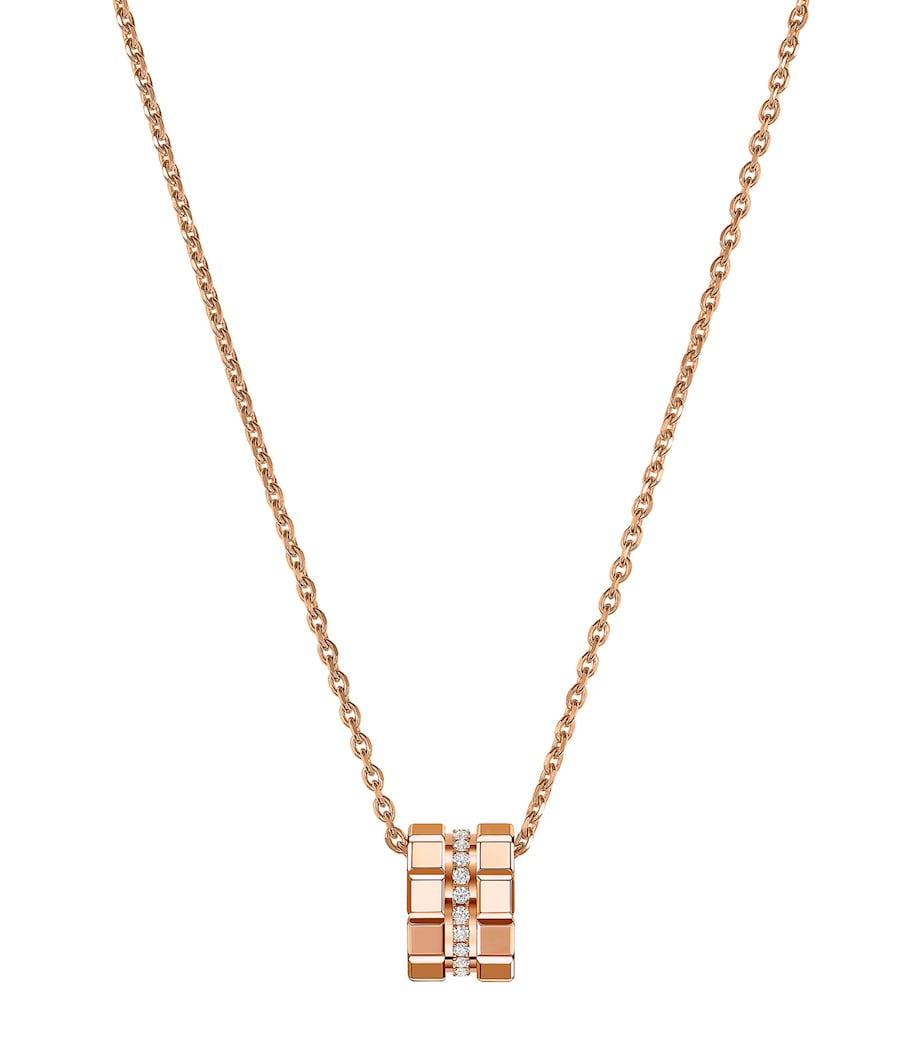 Rose Gold and Diamond Ice Cube Necklace