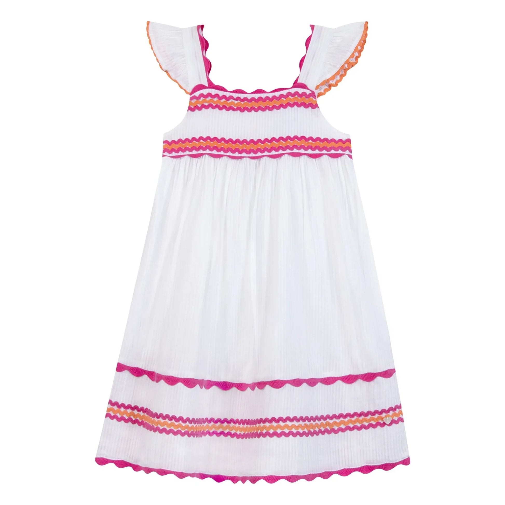 Tartine et Chocolat - Festoon Ruffle Dress | White